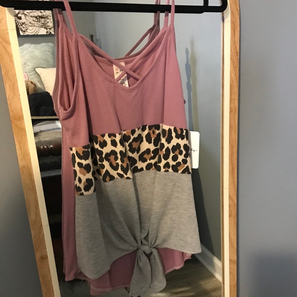 NWT Mauve Leopard Print Tank SZ-M
